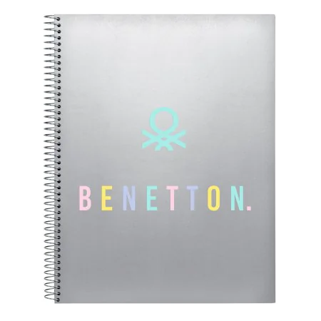 Notebook Benetton Silver Silver A4 120 Sheets by Benetton, Exercise notebooks - Ref: S4309925, Price: 4,91 €, Discount: %