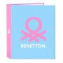 Carpeta de anillas Benetton Spring Rosa Azul cielo A4 27 x 33 x 6 cm de Benetton, Archivadores - Ref: S4309999, Precio: 4,80 ...