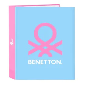 Reliure à anneaux Benetton Spring Rose Bleu ciel A4 27 x 33 x 6 cm de Benetton, Classeurs - Réf : S4309999, Prix : 5,72 €, Re...