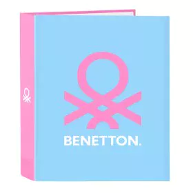 Carpeta de anillas Benetton Spring Rosa Azul cielo A4 27 x 33 x 6 cm de Benetton, Archivadores - Ref: S4309999, Precio: 5,72 ...