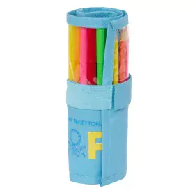 Pencil Case Benetton Spring Roll-up Sky blue 7 x 20 x 7 cm (27 Pieces) by Benetton, Pencil cases - Ref: S4310007, Price: 8,77...