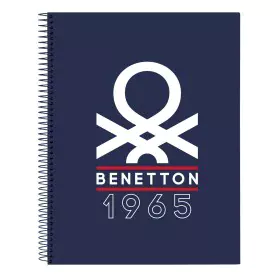 Notebook Benetton Varsity Grey Navy Blue A4 120 Sheets by Benetton, Exercise notebooks - Ref: S4310016, Price: 5,57 €, Discou...