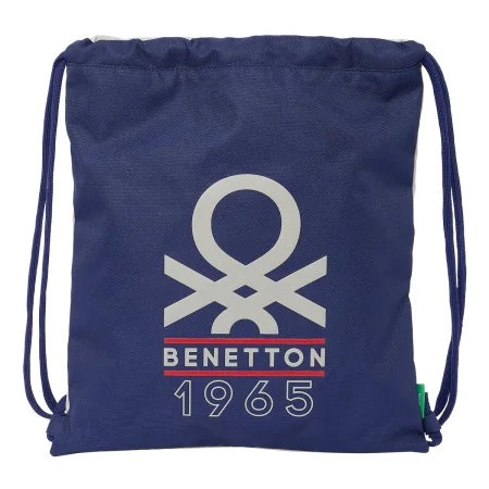 Rucksacktasche mit Bändern Benetton Varsity Grau Marineblau 35 x 40 x 1 cm von Benetton, Schulranzen - Ref: S4310018, Preis: ...