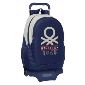 Mochila Escolar com Rodas Benetton Varsity Cinzento Azul Marinho 32 x 44 x 16 cm de Benetton, Mochilas infantis - Ref: S43100...