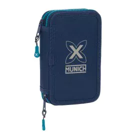 Plumier double Munich Nautic Blue marine 12.5 x 19.5 x 4 cm 28 Pièces de Munich, Trousses - Réf : S4310170, Prix : 10,18 €, R...