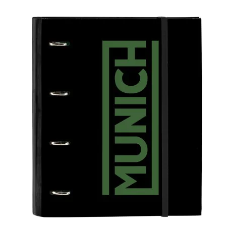 Ring binder Munich Caviar Black 27 x 32 x 3.5 cm by Munich, Filing cabinets - Ref: S4310282, Price: 8,18 €, Discount: %