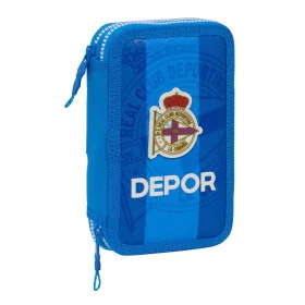 Astuccio Doppio R. C. Deportivo de La Coruña Azzurro 12.5 x 19.5 x 4 cm (28 Pezzi) di R. C. Deportivo de La Coruña, Porta pen...