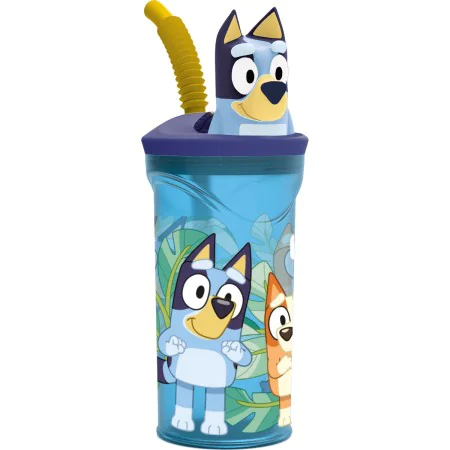 Cup with Straw Bluey Sky blue PVC 3D 360 ml by Bluey, Tumblers - Ref: S4310510, Price: 10,37 €, Discount: %