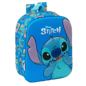 School Bag Lilo & Stitch Blue 22 x 27 x 10 cm 3D by Lilo & Stitch, Children's Backpacks - Ref: S4310538, Price: 8,97 €, Disco...