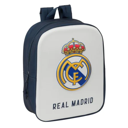 Child bag Real Madrid C.F. White Navy Blue 22 x 27 x 10 cm by Real Madrid C.F., Children's Backpacks - Ref: S4310558, Price: ...