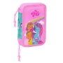 Double Pencil Case My Little Pony Magic Pink Turquoise 12.5 x 19.5 x 4 cm 28 Pieces by My Little Pony, Pencil cases - Ref: S4...