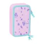 Dreifaches Federmäppchen Frozen Cool days Violett Himmelsblau 12,5 x 19,5 x 5,5 cm 36 Stücke von Frozen, Federmäppchen - Ref:...