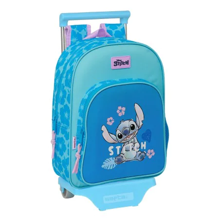 Mochila Escolar com Rodas Lilo & Stitch Hawaii Azul 26 x 34 x 11 cm de Lilo & Stitch, Mochilas infantis - Ref: S4310653, Preç...