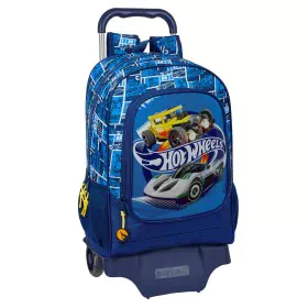 Schulrucksack mit Rädern Hot Wheels Sonny Marineblau 32 x 42 x 14 cm von Hot Wheels, Kinderrucksäcke - Ref: S4310675, Preis: ...