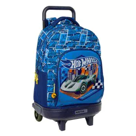 School Rucksack with Wheels Hot Wheels Sonny Navy Blue 33 x 45 x 22 cm by Hot Wheels, Children's Backpacks - Ref: S4310687, P...