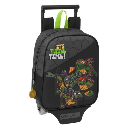 School Rucksack with Wheels Teenage Mutant Ninja Turtles Black Grey 22 x 27 x 10 cm by Teenage Mutant Ninja Turtles, Children...