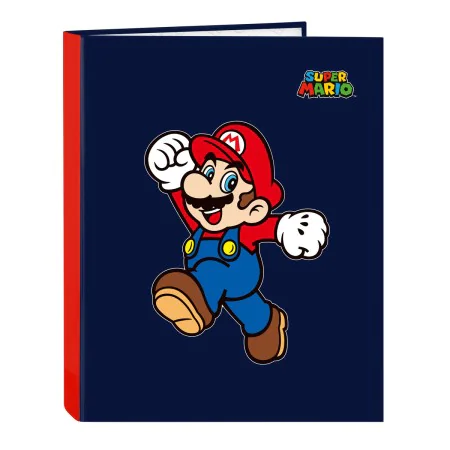 Reliure à anneaux Super Mario World Blue marine A4 26.5 x 33 x 4 cm de Super Mario, Classeurs - Réf : S4310715, Prix : 5,97 €...