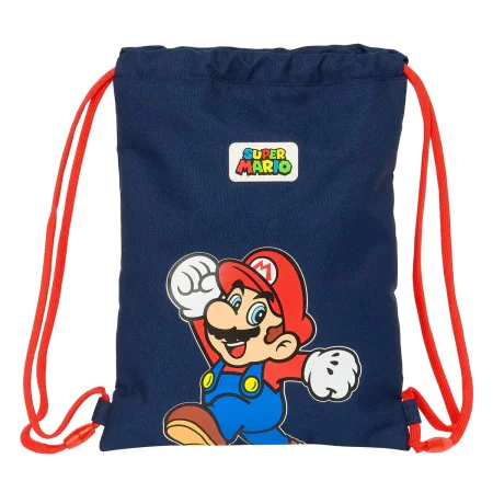 Rucksacktasche mit Bändern Super Mario World Marineblau 26 x 34 x 1 cm von Super Mario, Schulranzen - Ref: S4310732, Preis: 1...