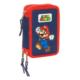 Pochette à crayons triple Super Mario World Blue marine 12,5 x 19,5 x 5,5 cm 36 Pièces de Super Mario, Trousses - Réf : S4310...