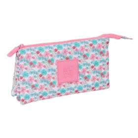 Trousse Fourre-Tout Triple Moos Flores Multicouleur 22 x 12 x 3 cm de Moos, Trousses - Réf : S4310795, Prix : 10,47 €, Remise...