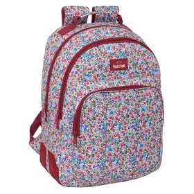 School Bag Nait Nait Flowers Burgundy 32 x 42 x 15 cm by Nait Nait, Children's Backpacks - Ref: S4310865, Price: 47,35 €, Dis...