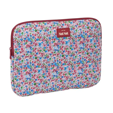 Capa para Portátil Nait Nait Flores coimbra burdeos Castanho-avermelhado 34 x 25 x 2 cm de Nait Nait, Bolsas e capas para com...