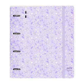 Pasta com argolas Safta Light purple flowers Roxo 27 X 32 X 4 cm de Safta, Arquivadores - Ref: S4310895, Preço: 13,53 €, Desc...