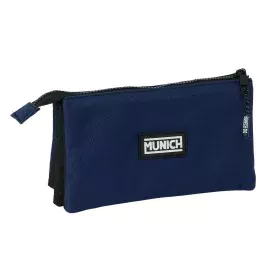 Triple Carry-all Munich Basic Navy Blue 22 x 12 x 3 cm by Munich, Pencil cases - Ref: S4310916, Price: 11,62 €, Discount: %