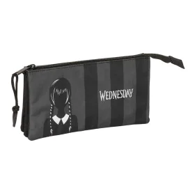 Dreifaches Mehrzweck-Etui Wednesday Schwarz 22 x 12 x 3 cm von Wednesday, Federmäppchen - Ref: S4310953, Preis: 11,62 €, Raba...