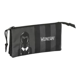 Trousse Fourre-Tout Triple Wednesday Noir 22 x 12 x 3 cm de Wednesday, Trousses - Réf : S4310953, Prix : 11,62 €, Remise : %