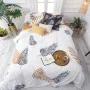 Housse de Couette HappyFriday Blanc Foliage Multicouleur 200 x 200 cm de HappyFriday, Couettes et housses de couette - Réf : ...