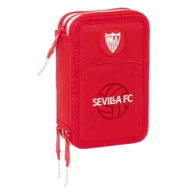 Plumier Triple Sevilla Fútbol Club Rojo 12,5 x 19,5 x 5,5 cm 36 Piezas de Sevilla Fútbol Club, Estuches - Ref: S4311083, Prec...