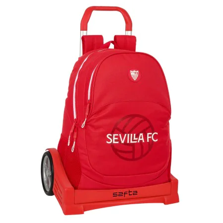 School Rucksack with Wheels Sevilla Fútbol Club Red 32 x 44 x 16 cm by Sevilla Fútbol Club, Children's Backpacks - Ref: S4311...