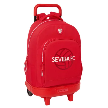 School Rucksack with Wheels Sevilla Fútbol Club Red 33 x 45 x 22 cm by Sevilla Fútbol Club, Children's Backpacks - Ref: S4311...