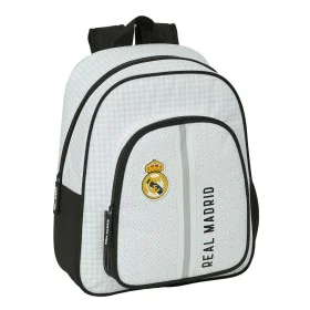 School Bag Real Madrid C.F. 24/25 White Grey 28 x 34 x 10 cm by Real Madrid C.F., Children's Backpacks - Ref: S4311117, Price...