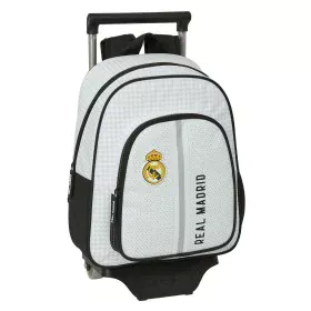 Schulrucksack mit Rädern Real Madrid C.F. Weiß Grau 28 x 34 x 10 cm von Real Madrid C.F., Kinderrucksäcke - Ref: S4311118, Pr...