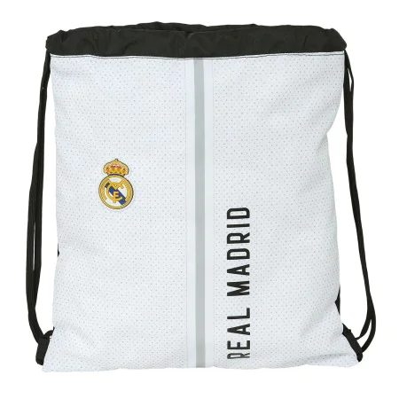 Bolsa Mochila con Cuerdas Real Madrid C.F. 24/25 Blanco Gris 35 x 40 x 1 cm de Real Madrid C.F., Bolsas escolares - Ref: S431...