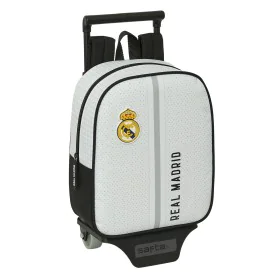 School Rucksack with Wheels Real Madrid C.F. White Grey 22 x 27 x 10 cm by Real Madrid C.F., Children's Backpacks - Ref: S431...