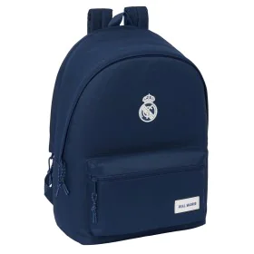 Laptop Backpack Real Madrid C.F. Navy Blue 31 x 44 x 18 cm by Real Madrid C.F., Bags and covers for laptops and netbooks - Re...