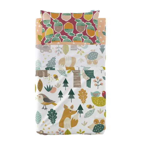 Conjunto de Lençóis HappyFriday Moshi Moshi Harvestwood Multicolor Berço de Bebé 2 Peças de HappyFriday, Lençóis e capas de a...