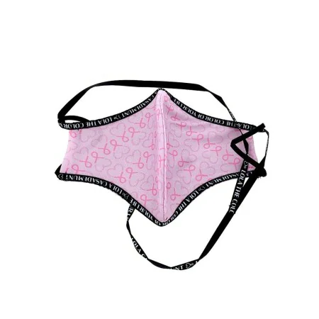 Hygienic Reusable Fabric Mask Lola Casademunt Black Pink Hearts by Lola Casademunt, Disposables - Ref: S4510442, Price: 14,94...