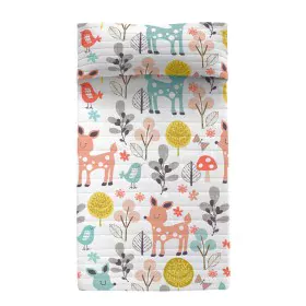 Bedspread (quilt) HappyFriday Moshi Moshi Multicolour 180 x 260 cm Deer Forest by HappyFriday, Patchwork Quilts & Coverlets -...