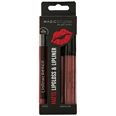 Set de Maquillage Magic Studio Matte Lipgloss & Lipliner (2 pcs) de Magic Studio, Rouges à lèvres - Réf : S4513373, Prix : 3,...