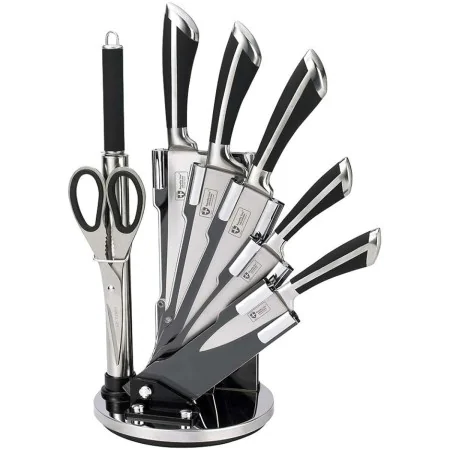 Set of Kitchen Knives and Stand Royalty Line Silver Stainless steel 15 x 15 x 35 cm by Royalty Line, Kitchen Knife Sets - Ref...