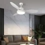 Ventilateur de Plafond avec Lumière Romimex Blanc de Romimex, Ventilateurs de plafond avec lampe intégrée - Réf : D1616191, P...