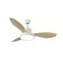 Ventilador de Teto com Luz Romimex Branco Natural de Romimex, Ventoinhas de teto com candeeiro - Ref: D1616192, Preço: 162,94...