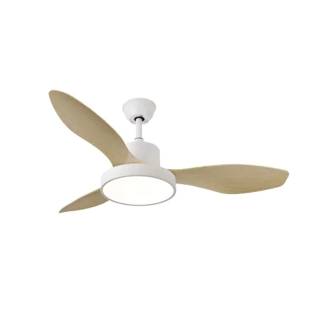 Ventilador de Teto com Luz Romimex Branco Natural de Romimex, Ventoinhas de teto com candeeiro - Ref: D1616192, Preço: 162,94...