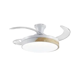 Ventilador de Techo con Luz Romimex Blanco Natural de Romimex, Ventiladores de techo con lámpara - Ref: D1616504, Precio: 108...