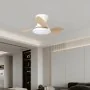 Ventilateur de Plafond avec Lumière Romimex Blanc Naturel de Romimex, Ventilateurs de plafond avec lampe intégrée - Réf : D16...