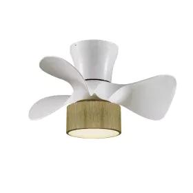 Ventilateur de Plafond avec Lumière Romimex Blanc Naturel de Romimex, Ventilateurs de plafond avec lampe intégrée - Réf : D16...